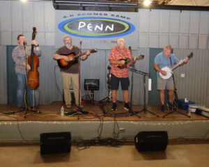 Sassafras Bluegrass Band playing on stage